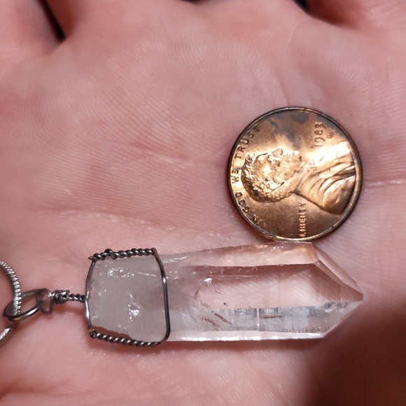 Handcrafted Wire Wrapped Natural Terminated Clear Quartz Necklace - Picture 4 of 4